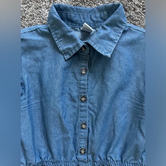 🦋Girls🦋 Sweet Butterfly Jean color dress size L 10/12 - Picture 3 of 5